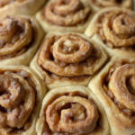 photo of baked apple butter cinnamon rolls