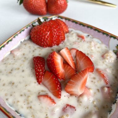 homemade strawberries and cream oatmeal