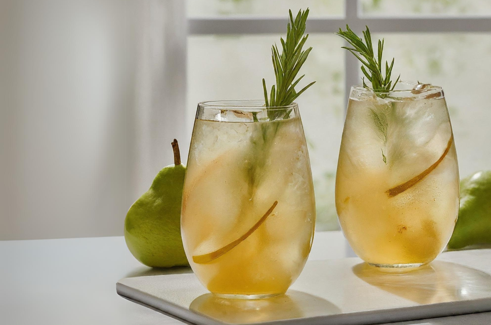 Pear Mocktail with Rosemary